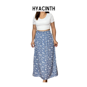 KasyaPH Soft Linen Floral Long Skirt – Hyacinth Variant